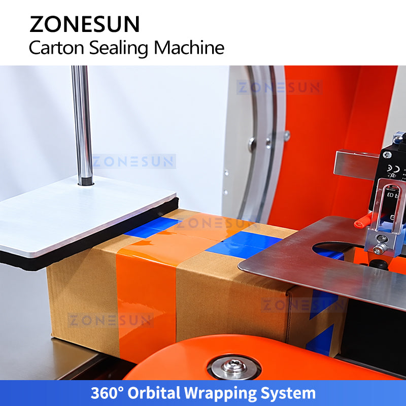 ZONESUN ZS-TFX5050 Automatic Carton Tape Sealing 360° Orbital Wrapping Machine