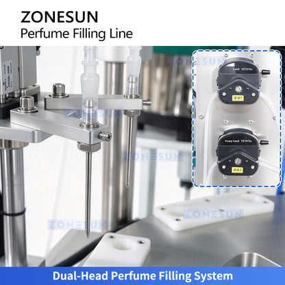 ZONESUN ZS-FAL180X17 Automatic Perfume Filling Capping Labeling Line