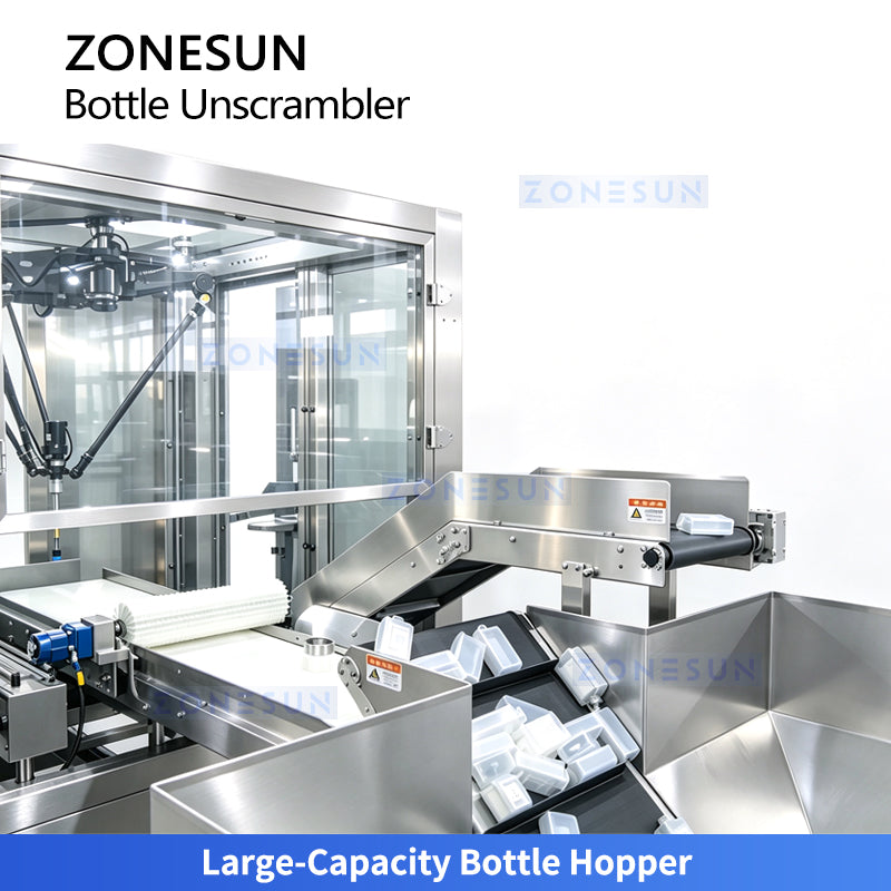ZONESUN ZS-LP350 Robotic Bottle Unscrambler with Vision System