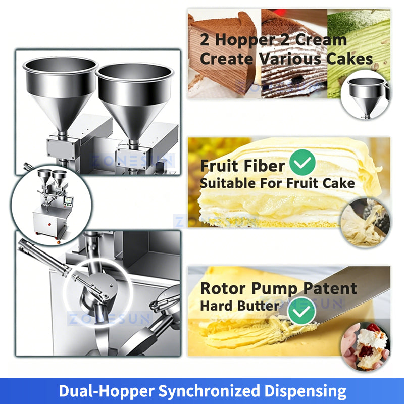ZONESUN ZS-CZ100 Industrial Automatic Layer Cake Icing Making Machine for Food Factory Production