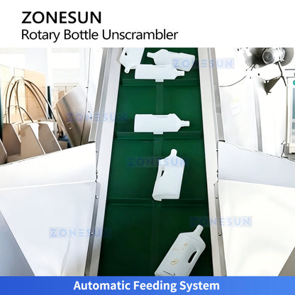 ZONESUN Automatic Bottle Unscrambler Machine Rotary Bottle Sorting System for PET PE HDPE Bottles