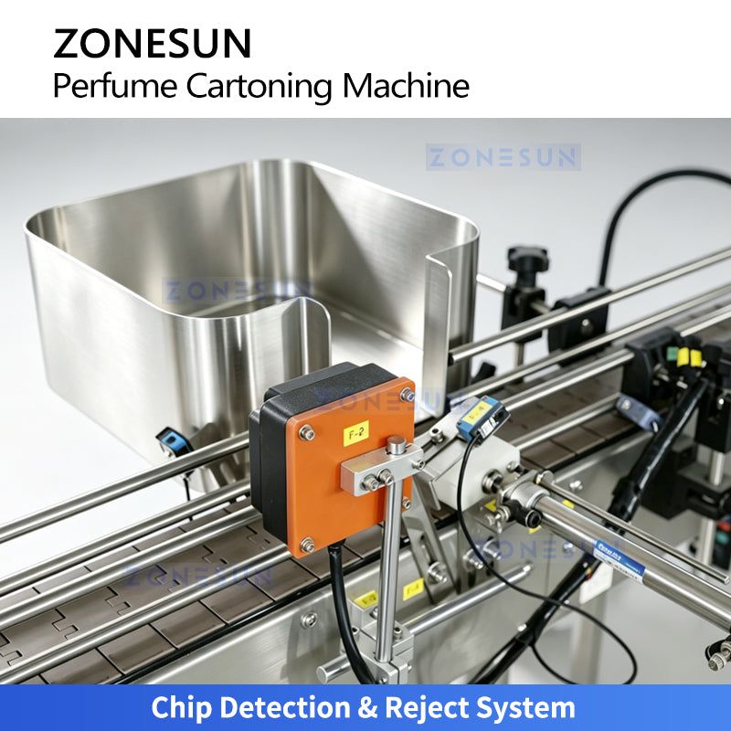 ZONESUN ZS-PB01 Perfume Bottle Cartoning Machine with Detection & Reject System