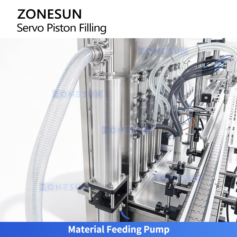 ZONESUN ZS-YT8T-8PX Automatic 8-Head Servo Piston Filling Machine for Ketchup & Shampoo