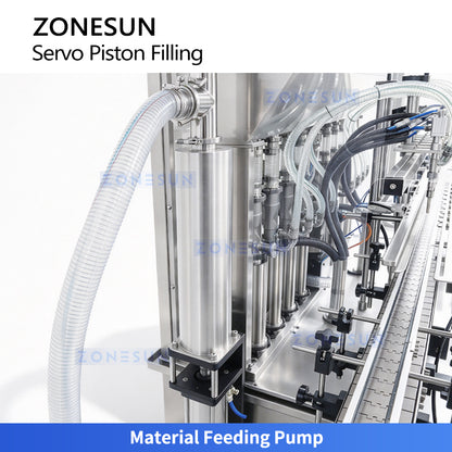 ZONESUN ZS-YT8T-8PX Automatic 8-Head Servo Piston Filling Machine for Ketchup & Shampoo