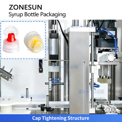ZONESUN ZS-FAL180V10 Automatic Syrup Bottle Filling Line | Servo Piston Pump | Rinsing Filling Capping & Labeling | 40–70 BPM | SUS304