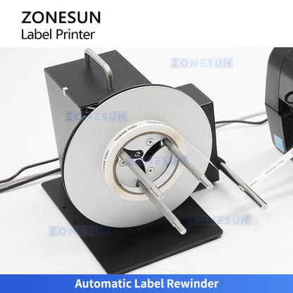 ZONESUN ZS-RPR01 Thermal Transfer Barcode Label Printer with Automatic Rewinder