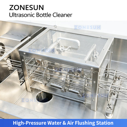ZONESUN ZS-UWB8 Automatic Ultrasonic Vial Washing Machine for 3ml-10ml BottlesDual Lane Bottle Cleaner
