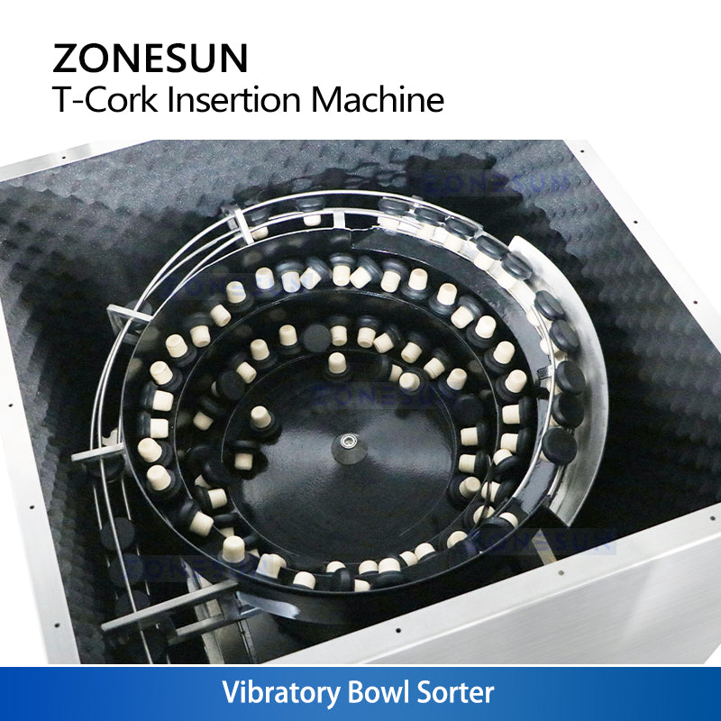 ZONESUN ZS-XG21U Automatic T Corking Machine for Whisky Gin Liquor Bottles High Speed Bar Top Cork Inserter