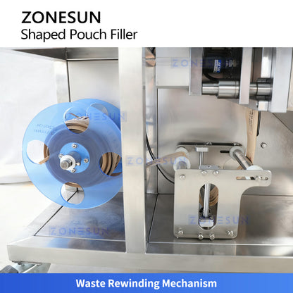 ZONESUN ZS-PL240YX Shaped Pouch Filling and Sealing Machine Piston Pump