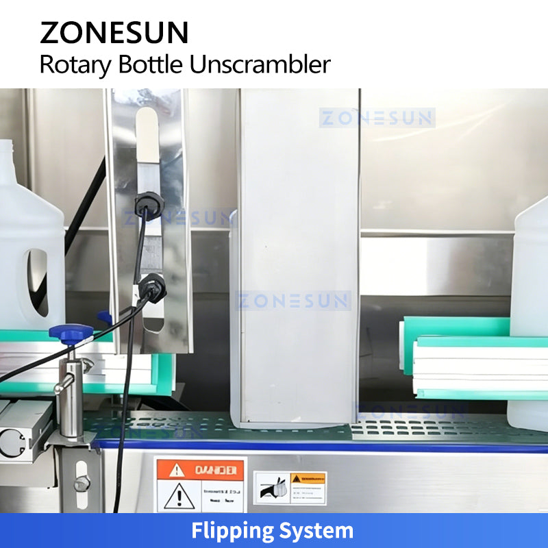 ZONESUN Automatic Bottle Unscrambler Machine Rotary Bottle Sorting System for PET PE HDPE Bottles