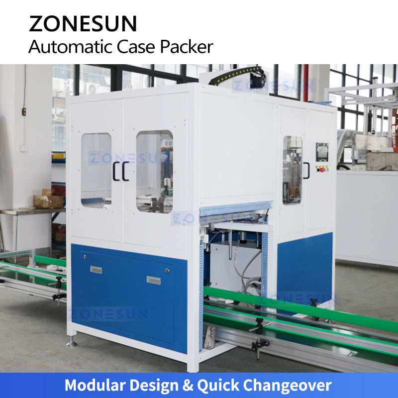 ZONESUN ZS-CSPM6 Automatic Bottle Case Packing Machine High-Speed Servo Top Load Case Packer  ZONESUNPRO