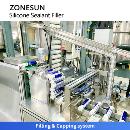 ZONESUN ZS-AGD7 Automatic 310ml Sealant Adhesive Cartridge Filling & Capping Machine