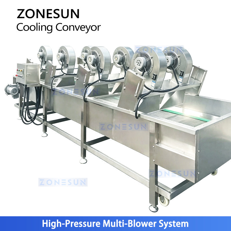 ZONESUN ZS-CT5 Automatic Mesh Belt Cooling Conveyor for Industrial Food Production