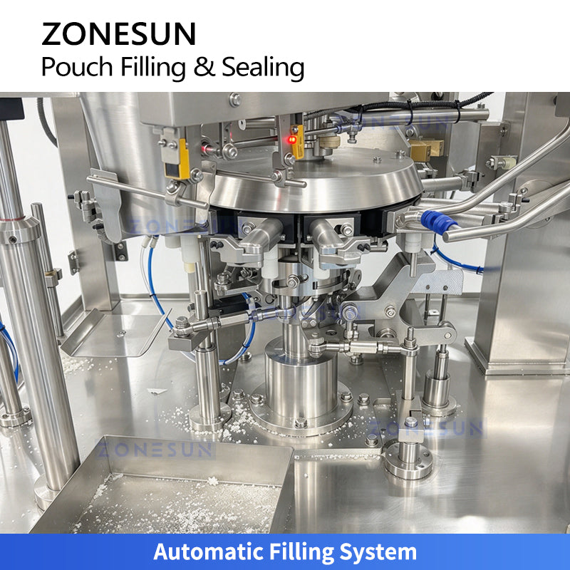 ZONESUN ZS-FM80 6-Station Premade Pouch Filling & Sealing Packaging Machine