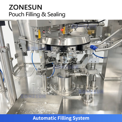 ZONESUN ZS-FM80 6-Station Premade Pouch Filling & Sealing Packaging Machine