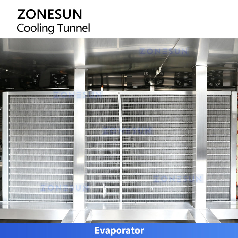 ZONESUN ZS-CT3 Reciprocating Conveyor Cooling Tunnel for Hot-Filled Creams and Food Products