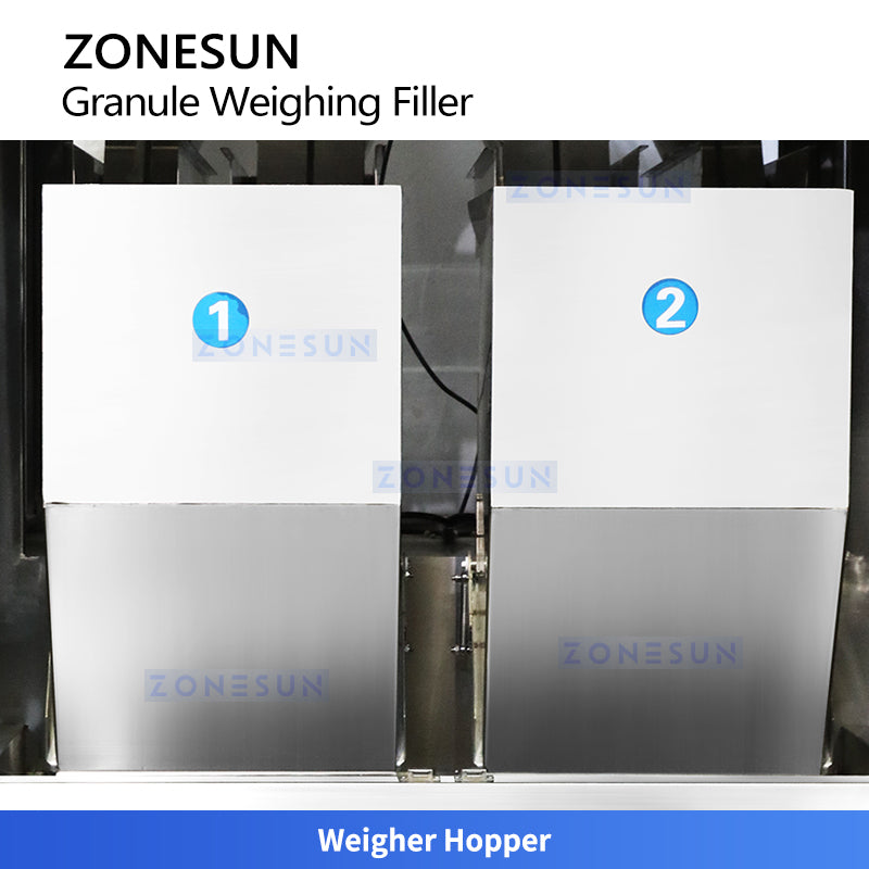 ZONESUN ZS-HG200 Dual-Hopper Granule Weighing and Filling Machine Rice Plastic Pellets Filler