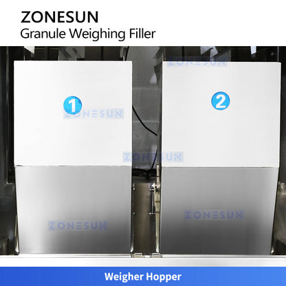 ZONESUN ZS-HG200 Dual-Hopper Granule Weighing and Filling Machine Rice Plastic Pellets Filler