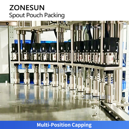 ZONESUN ZS-SPFC7 12-Head Rotary Spout Pouch Filling and Capping Machine