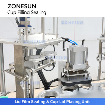 ZONESUN ZS-AFS02R Automatic Cup Filling Sealing Machine | High-Speed Piston Pump Cup Packaging System for Liquid & Viscous Products  ZONESUNPRO