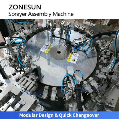 ZONESUN ZS-WIM06 Automatic Lotion Pump Assembly Machine with Dip Tube Cutting and Robotic Pick and Place System