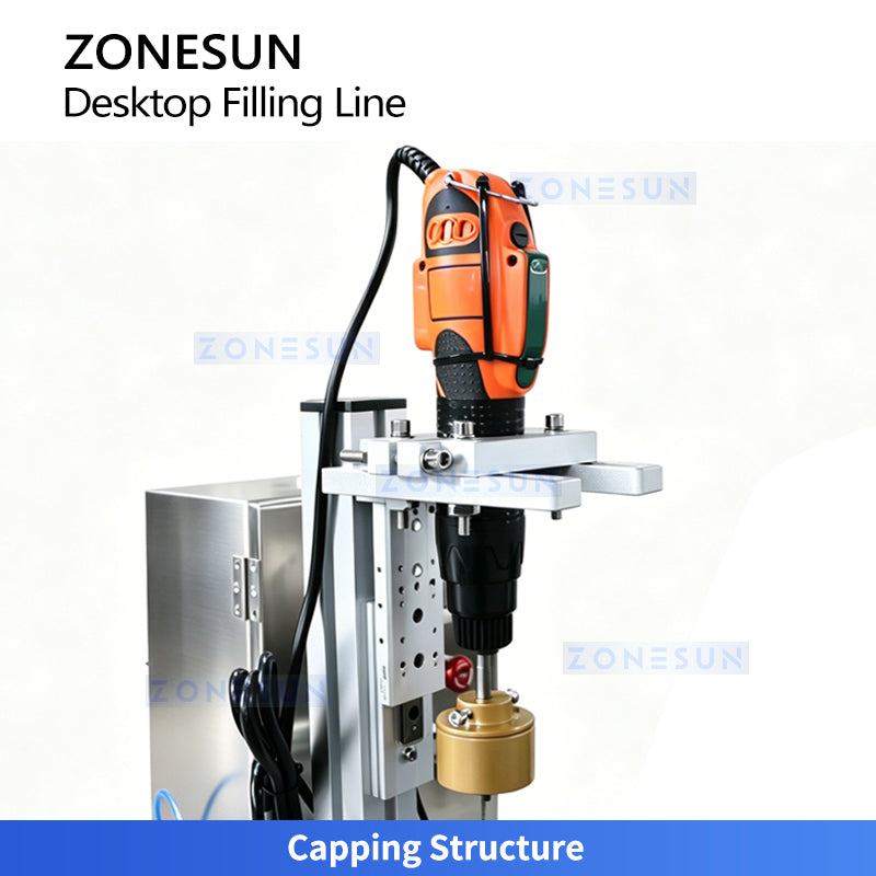 ZS-FAL180DT Desktop Liquid Beverage Filling Capping Small Procution Line  ZONESUNPRO