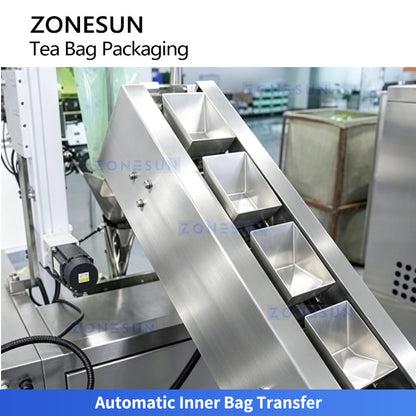 ZONESUN ZS-FS80 Pyramid Tea Bag Filling Sealing and Outer Envelope Packing Machine
