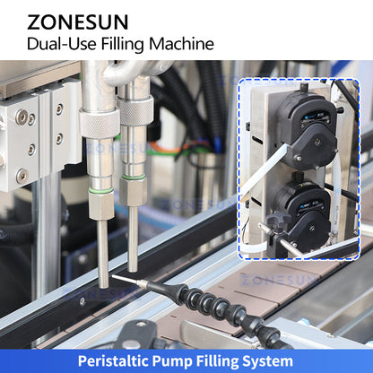 ZONESUN ZS-SVGT4D Fully Automatic Servo Dual-System Filling Machine for Liquid and High-Viscosity Paste