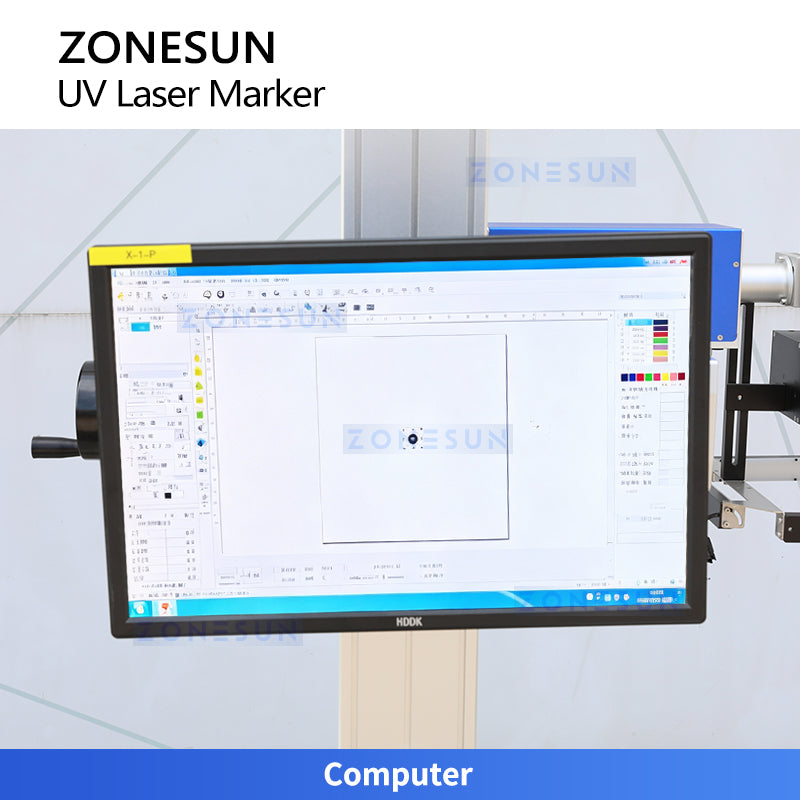 ZONESUN ZS-UVC2 355nm UV Laser Marking Machine 3W 5W with CCD Vision System Cold Light Laser Engraver for Plastic Glass Electronics