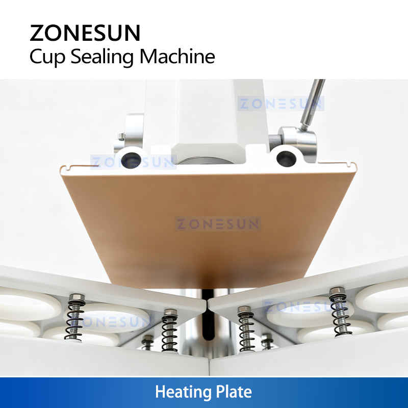 ZONESUN ZS-KCS5 Semi-Automatic Cup Sealing Machine for Plastic Cups Manual Heat Sealer for Milk Tea, Coffee & Yogurt Packaging
