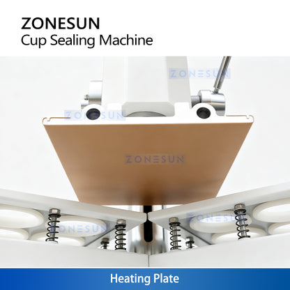 ZONESUN ZS-KCS5 Semi-Automatic Cup Sealing Machine for Plastic Cups Manual Heat Sealer for Milk Tea, Coffee & Yogurt Packaging