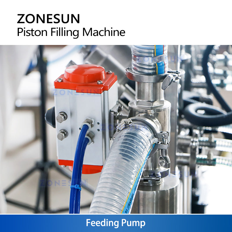 ZONESUN ZS-YT6T-6PX 6 Nozzles Servo Motor Paste Filling Machine With Feeding Pump  ZONESUNPRO