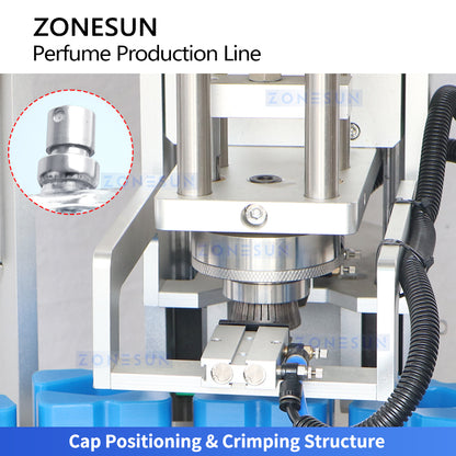 ZONESUN ZS-AFC42P Automatic Perfume Monoblock Filling Machine Vacuum 3–100ml Filling Negative Ion Rinsing Integrated Fragrance Equipment
