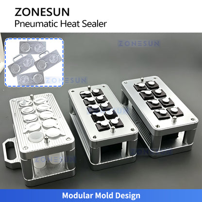 ZONESUN ZS-FK360 Desktop Pneumatic Foil Sealing Machine for Yogurt Cups Creams and Reagent Tubes