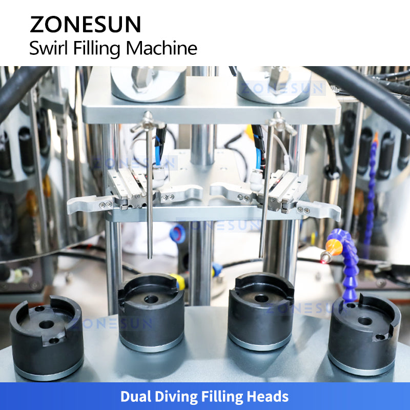 ZONESUN ZS-LG2C Lipstick Spiral Filling Machine Double Color for Viscosity Cosmetic & Paste Products