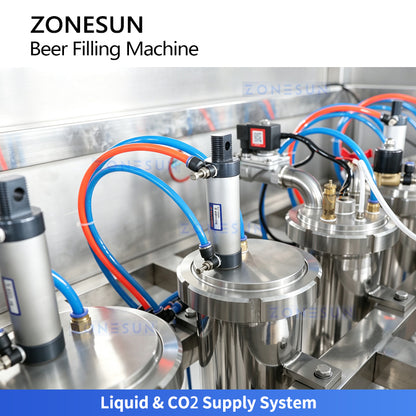ZONESUN ZS-DG4A 4-Head Isobaric Beer Bottle Filling Machine with Fermentation Tank