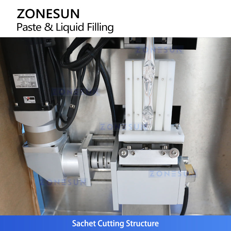 ماكينة تعبئة وتغليف مساحيق أوتوماتيكية في أكياس VFFS طراز ZONESUN ZS-FS100L | 5–100 مل