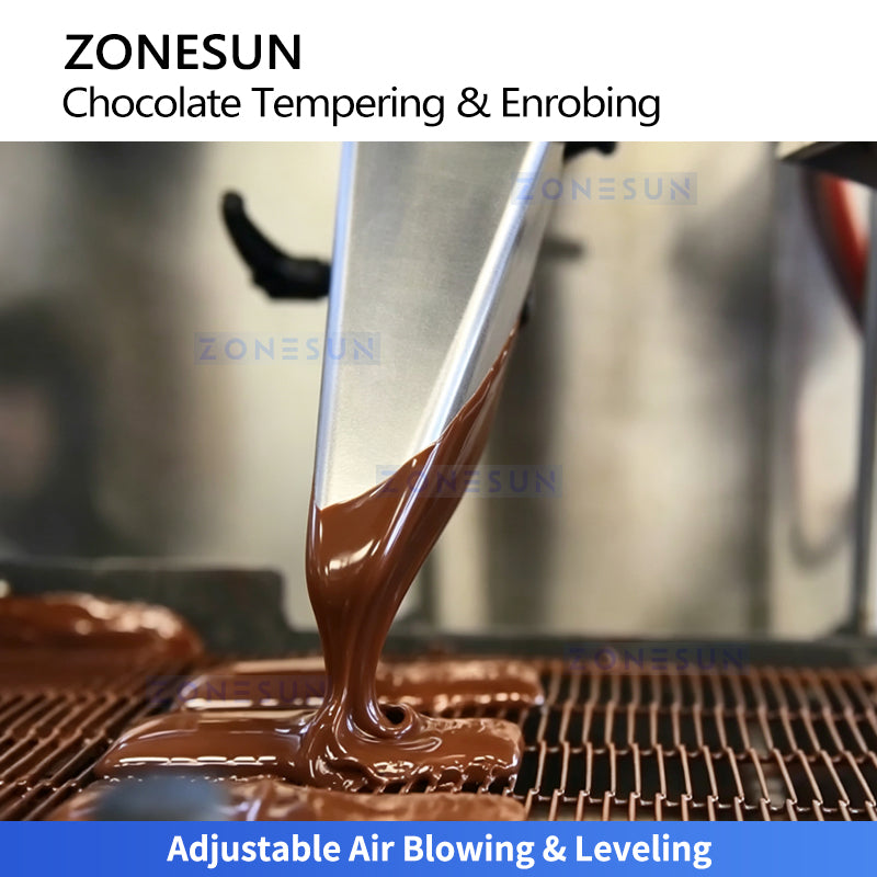 ZONESUN ZS-CG30 Chocolate Tempering Enrobing Machine for Cookies Nuts and Confectionery