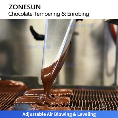 ZONESUN ZS-CG30 Chocolate Tempering Enrobing Machine for Cookies Nuts and Confectionery
