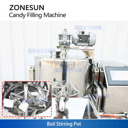 ZONESUN ZS-CTF50 Gummy Depositor Candy Heat Filling Machine 25L Cooker Filler