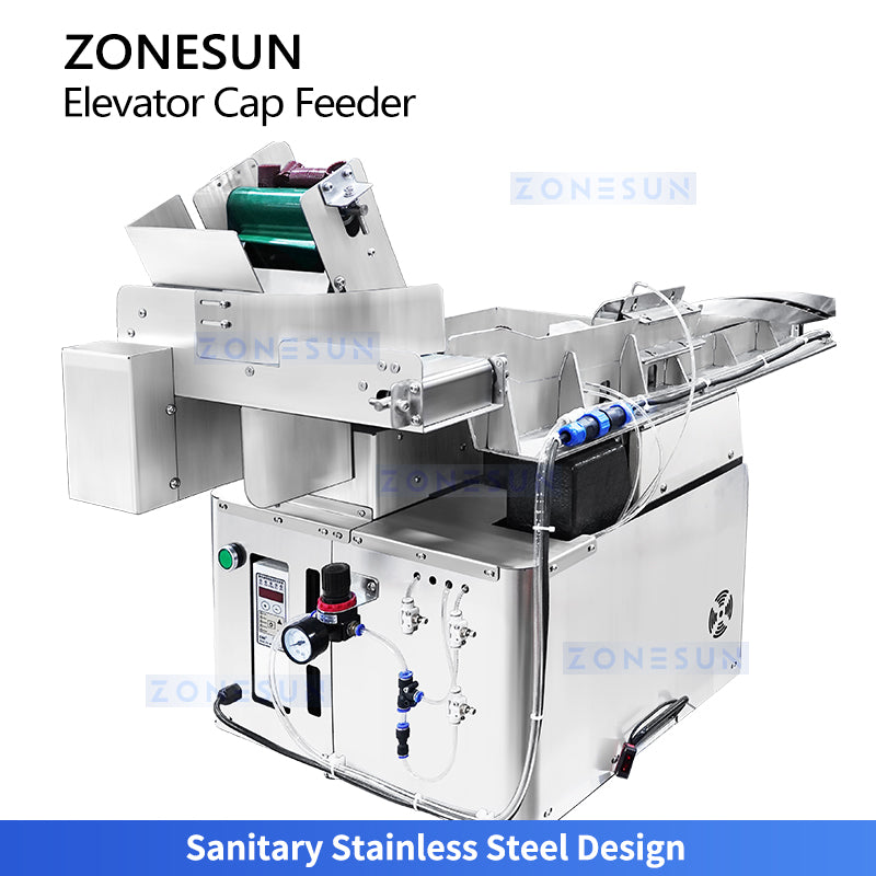 ZONESUN ZS-SLJ10 Automatic Bottle Cap Feeding Machine Step Cap Elevator & Cap Sorter