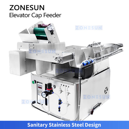 ZONESUN ZS-SLJ10 Automatic Bottle Cap Feeding Machine Step Cap Elevator & Cap Sorter