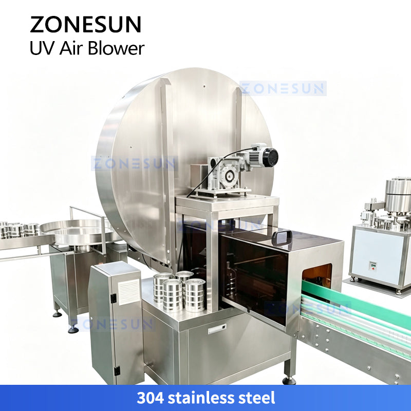 ZONESUN ZS-UVB1 Automatic Rotary Bottle Jar Air Rinsing and UV Sterilization Machine