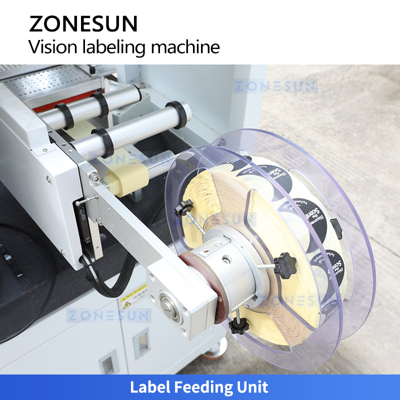 ZONESUN ZS-STB3 CCD Automatic Vision Positioning Cap Labeling Machine for Cosmetic Packaging