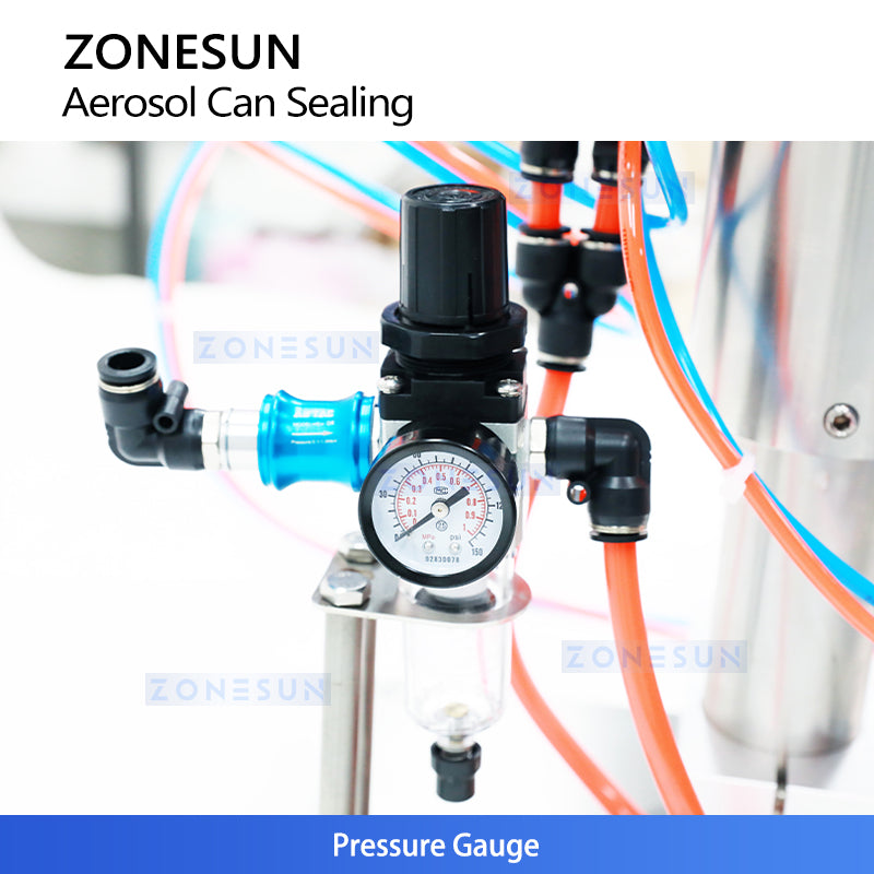 ZONESUN ZS-YG25P Pneumatic Aerosol Can Crimping Machine Can Sealer