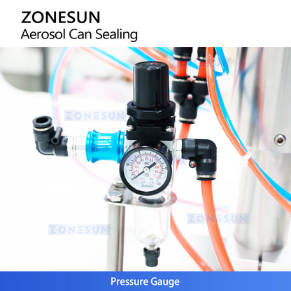 ZONESUN ZS-YG25P Pneumatic Aerosol Can Crimping Machine Can Sealer