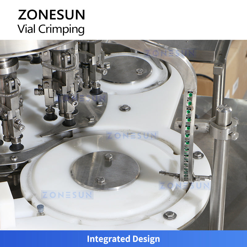 ZONESUN ZS-YG100 Automatic Rotary Glass Vial Bottle Filling Crimping Machine