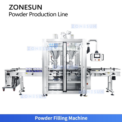 ZONESUN ZS-FAL320 Automatic Milk Powder Canning Line with Twin-Auger Filler Nitrogen Sealer