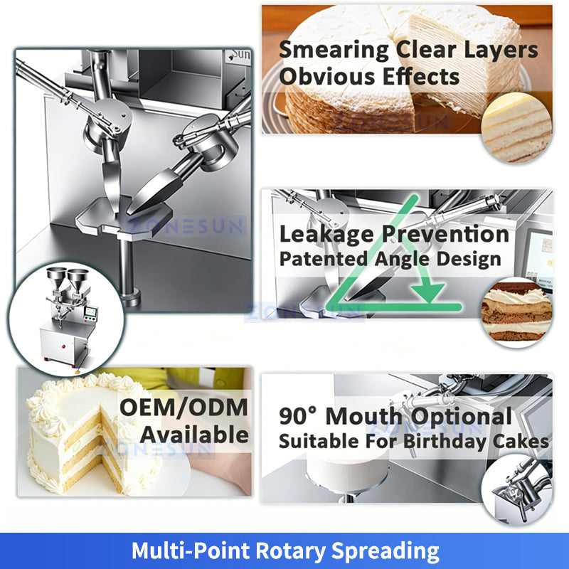 ZONESUN ZS-CZ100 Industrial Automatic Layer Cake Icing Making Machine for Food Factory Production