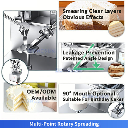 ZONESUN ZS-CZ100 Industrial Automatic Layer Cake Icing Making Machine for Food Factory Production